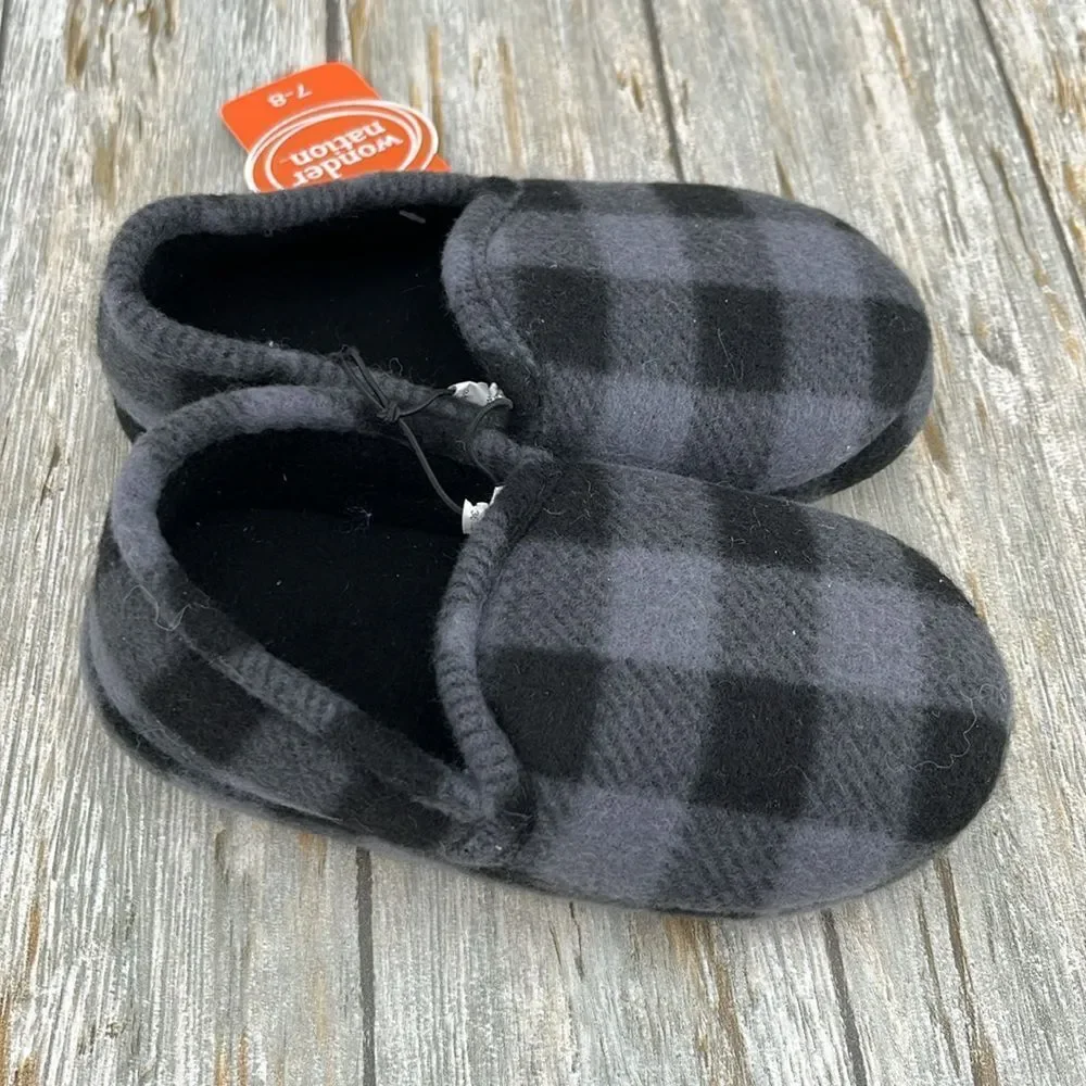 Baby Toddler Boy Plaid & Aline Paw Patrol Plush Slippers Shoes 2-Pack Size 7-8